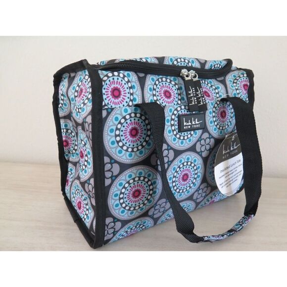 Nicole Miller New York N3550-01A Kaleidoscope Design Insulated 11" Lunch Tote - Picture 3 of 10